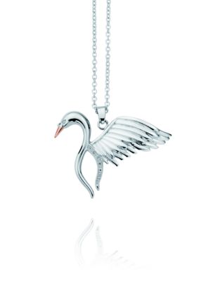 Clogau Silver & Rose Gold Swan Pendant