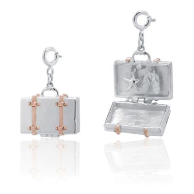 Clogau Silver & Rose Gold Retro Suitcase Charm