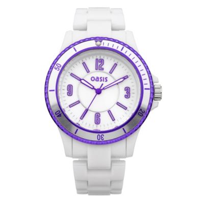 Oasis Ladies' White & Purple Bracelet Watch - Product number 9521844