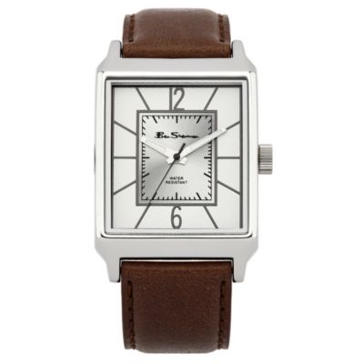 Ben Sherman Men's Silver Dial Brown Leather Strap Watch - Product number 9523766