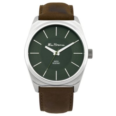 Ben Sherman Men's Green Dial Brown Leather Strap Watch - Product number 9523839