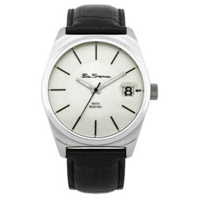 Ben Sherman Men's Silver Dial Black Leather Strap Watch - Product number 9523863
