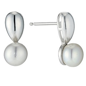 Sterling Silver Cultured Freshwater Pearl Stud Drop Earrings