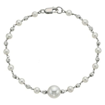 Silver Cultured Freshwater Pearl Bracelet - Product number 9524754