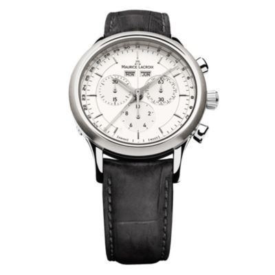 Maurice Lacroix men's black leather strap watch - Product number 9527761