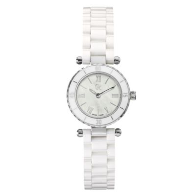 Gc ladies' mother of pearl dial white ceramic bracelet watch - Product number 9528350