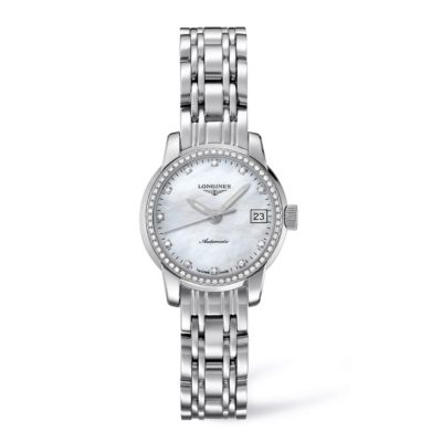 Longines ladies' stainless steel diamond set bracelet watch - Product number 9528466