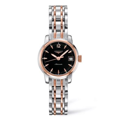 Longines ladies' black dial two colour bracelet watch - Product number 9528482