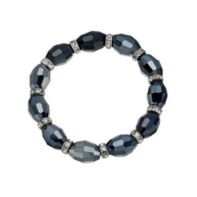 Blue Faceted Stretch Bracelet