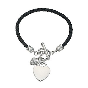 H Samuel Heart Charm Braid Bracelet