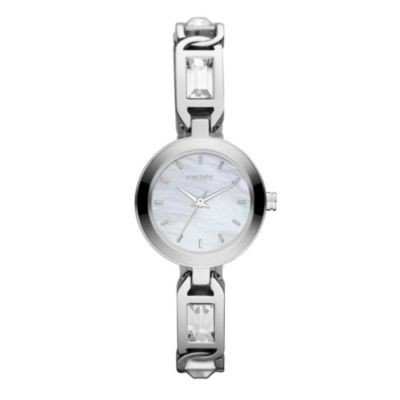 DKNY ladies' mother of pearl dial stone set bracelet watch - Product number 9530916