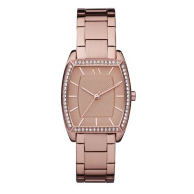 Armani Exchange Ladies' Stone Set Rose Gold Bracelet Watch - Product number 9537090