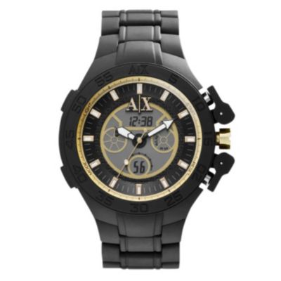 Armani Exchange Men's Detail Dial Black Rubber Strap Watch - Product number 9537104
