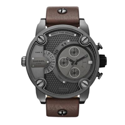 Diesel Only The Brave Men's Large Brown Strap Watch - Product number 9540288