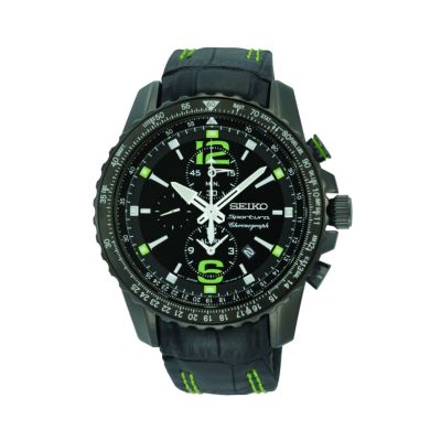 Seiko Sportura men's chronograph black strap watch - Product number 9541152