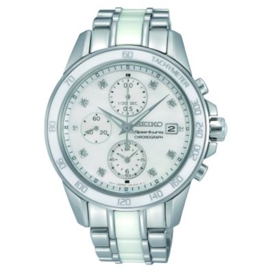Seiko Sportura ladies' white chronograph bracelet watch - Product number 9541160