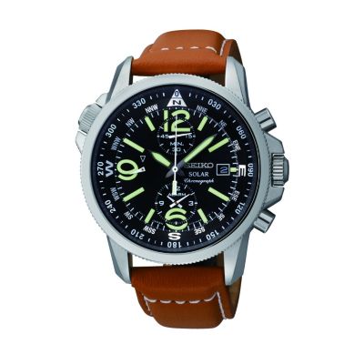 Seiko Solar men's stainless steel chronograph strap watch - Product number 9541292
