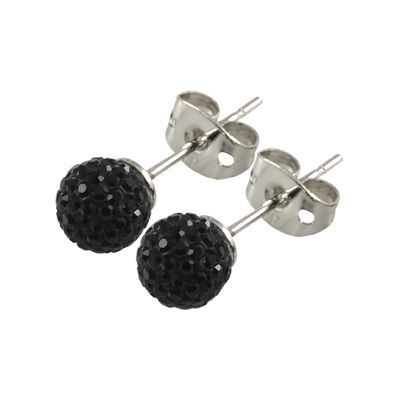 Tresor Paris Reel 6mm black crystal ball stud earrings - Product number 9545050