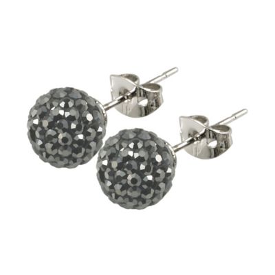 Tresor Paris Bissey 8mm grey crystal ball stud earrings - Product number 9545166