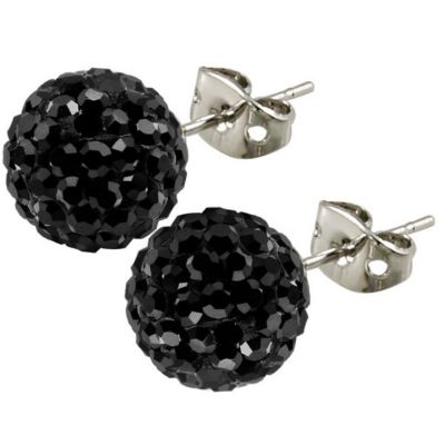 Tresor Paris Reel 10mm black crystal ball stud earrings - Product number 9545239