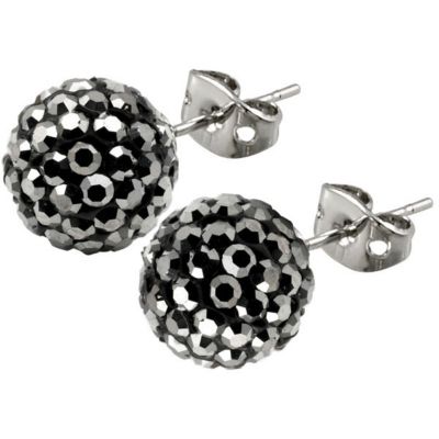Tresor Paris Bissey 10mm grey crystal ball stud earrings - Product number 9545247