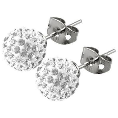 Tresor Paris Tassilly 10mm white crystal ball stud earrings - Product number 9545255