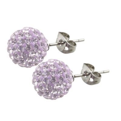 Tresor Paris Lilas 10mm lilac crystal ball stud earrings - Product number 9545271