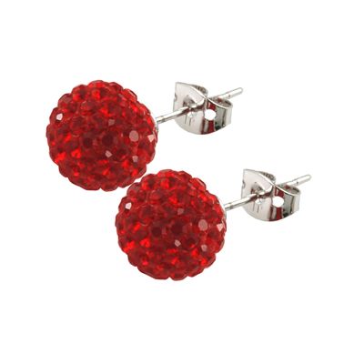 Tresor Paris Saint Remy 10mm red crystal ball stud earrings - Product number 9545336