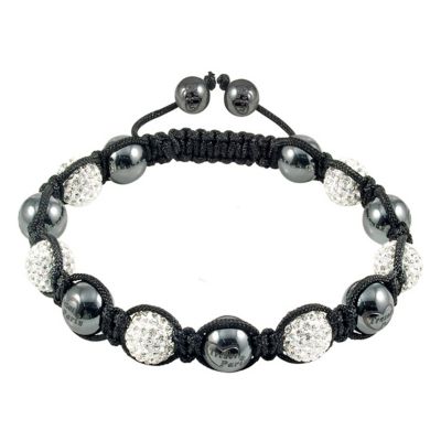 Tresor Paris men's white crystal & magnetite bracelet - Product number 9545352