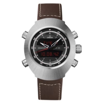 Omega Spacemaster Z-33 men's titanium brown strap watch - Product number 9552243