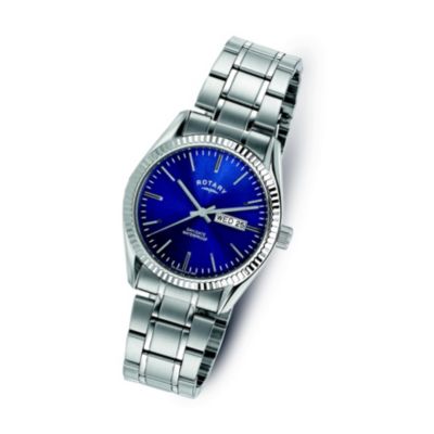 Rotary Men's Stainless Steel Blue Dial Bracelet Watch