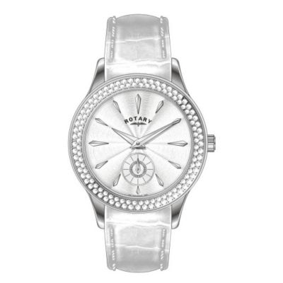 Rotary Ladies' White Dial Strap Watch