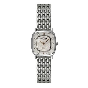 Rotary Pink Mother Of Pearl Cushion Dial Bracelet Watch