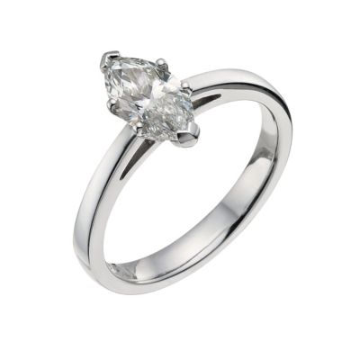 18ct white gold one carat marquise solitaire - Product number 9555765
