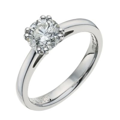 18ct white gold one carat diamond solitaire ring - Product number 9556176