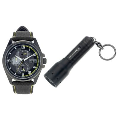 Citizen Eco Drive Men's Black Watch & Torch Gift Set - Product number 9561250