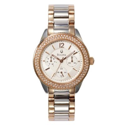 Bulova Ladies' Two Colour Crystal Set Bracelet Watch