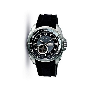 Bulova Men's Mechanical Black Strap Watch