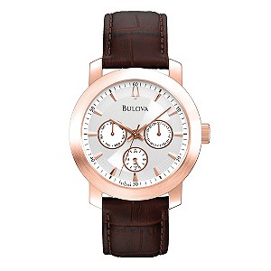 Bulova Men's Exclusive Christmas Rose Gold Strap Watch