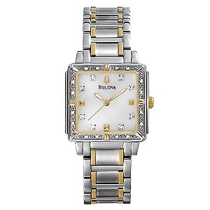 Bulova Ladies' Stone Set Two Colour Bracelet Watch