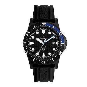 Bulova Marine Star Men's Black Dial Strap Watch
