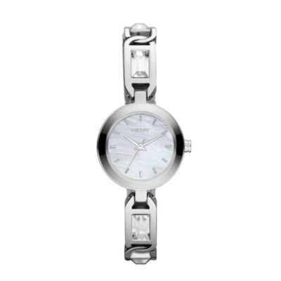 DKNY Ladies' White Mother of Pearl Stone Set Bracelet Watch