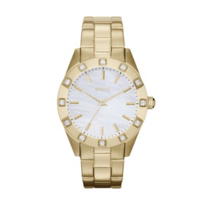 DKNY Ladies' White Mother of Pearl Crystal Bracelet Watch - Product number 9563628
