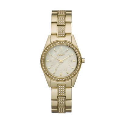 DKNY Ladies' Stone Set Gold Plated Bracelet Watch - Product number 9563636