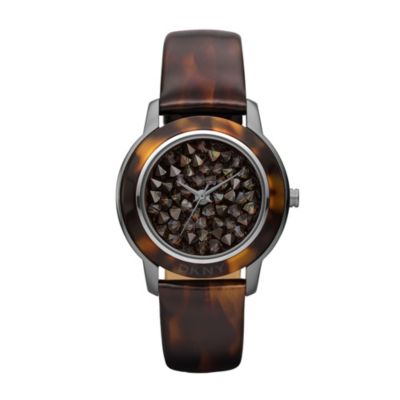 DKNY Ladies' Crystal Dial Tortoiseshell Strap Watch - Product number 9563709