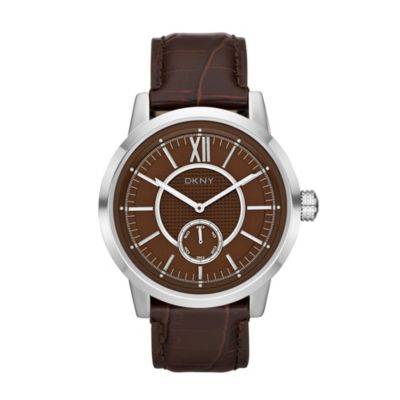 DKNY Men's Brown Dial Leather Strap Watch - Product number 9563792