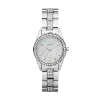 DKNY Ladies' Silver Dial Stone Set Bracelet Watch - Product number 9563857