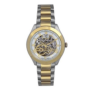 Rotary Jura Men's Two Colour Skeleton Bracelet Watch