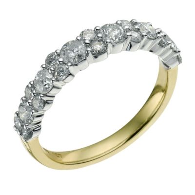 18ct white & yellow gold 1 carat diamond eternity ring - Product number 9564284