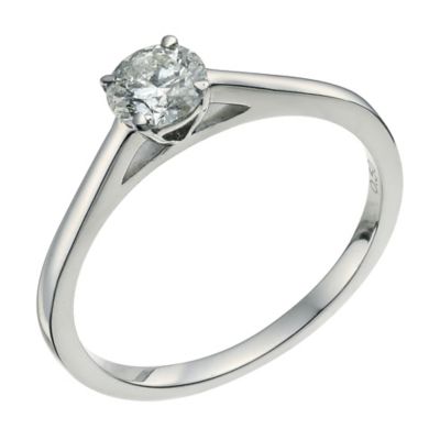 Palladium half carat diamond solitaire ring - Product number 9565329